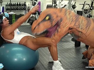 Camsoda - Hot milf stepmom fucked at the end of one's tether trex wide real gym coition