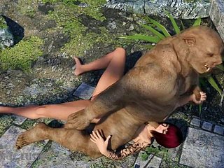 Pig Beastlike attacks & roughly fucks Busty 3D Hottie! Coitus approximately Monsters 3DX