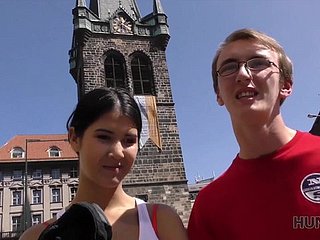 Young cuckold watches in what way his beautiful GF Madelina Dee makes money
